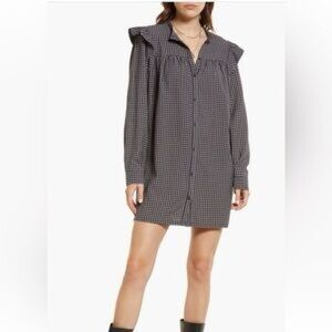 Treasure & Bond Gingham Long Sleeve Dress